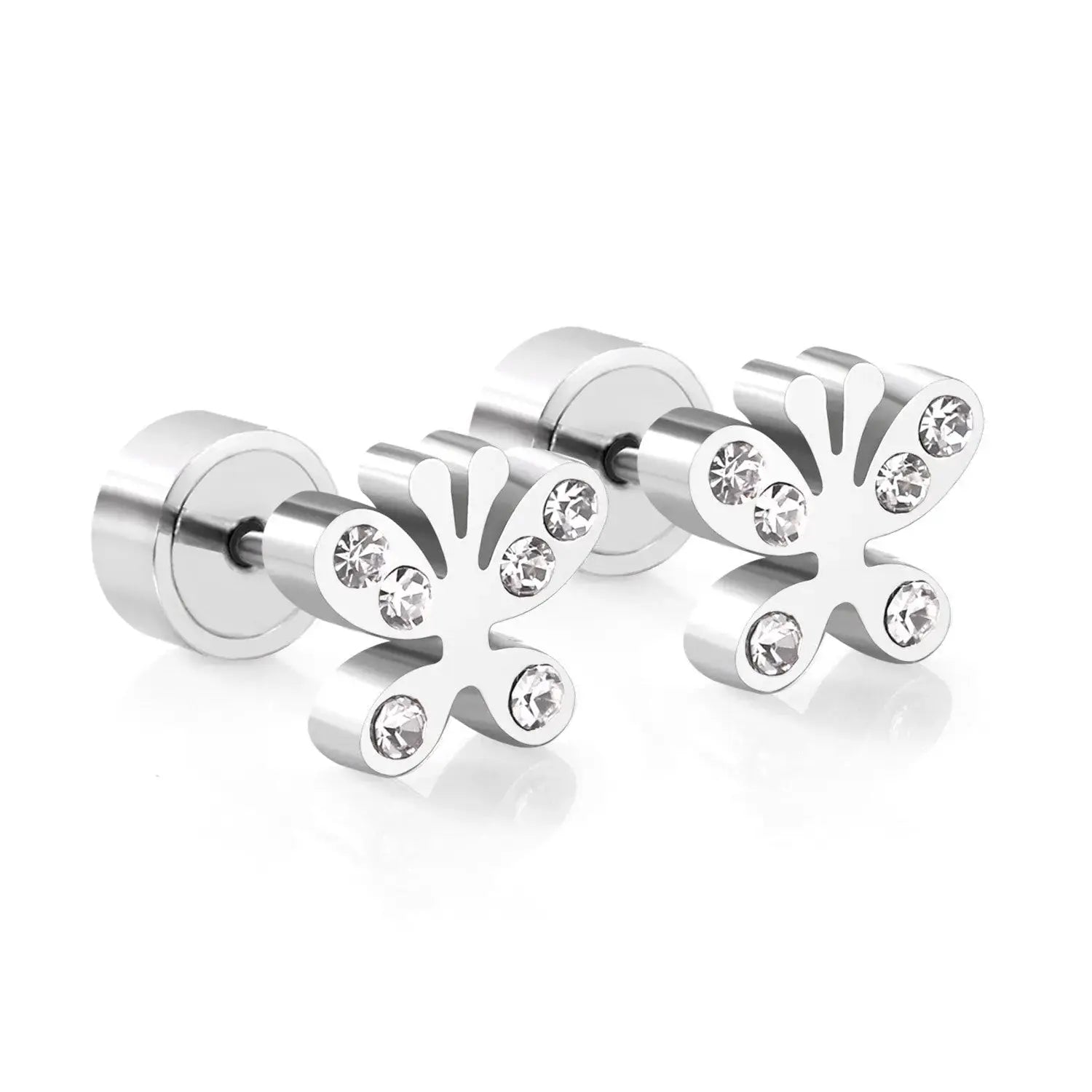 6mm 18K Stainless Steel Brincos Mini Heart Star Stud Earrings 2022 Fashion Korean For Women Girl Crystal Earings asonjewelry